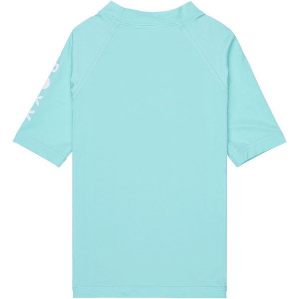 2026 Roxy Girls Whole Hearted Short Sleeve Rash Vest ERLWR03363 - Aqua Splash